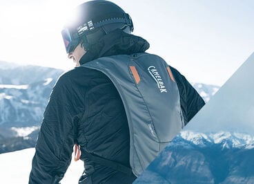 Man with a Zoid hydration pack on.